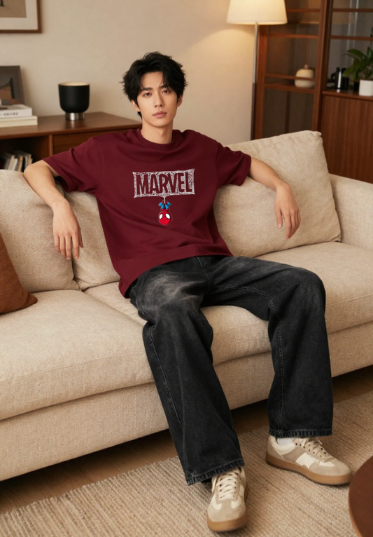 Marvel Oversized Maroon classic T-Shirt