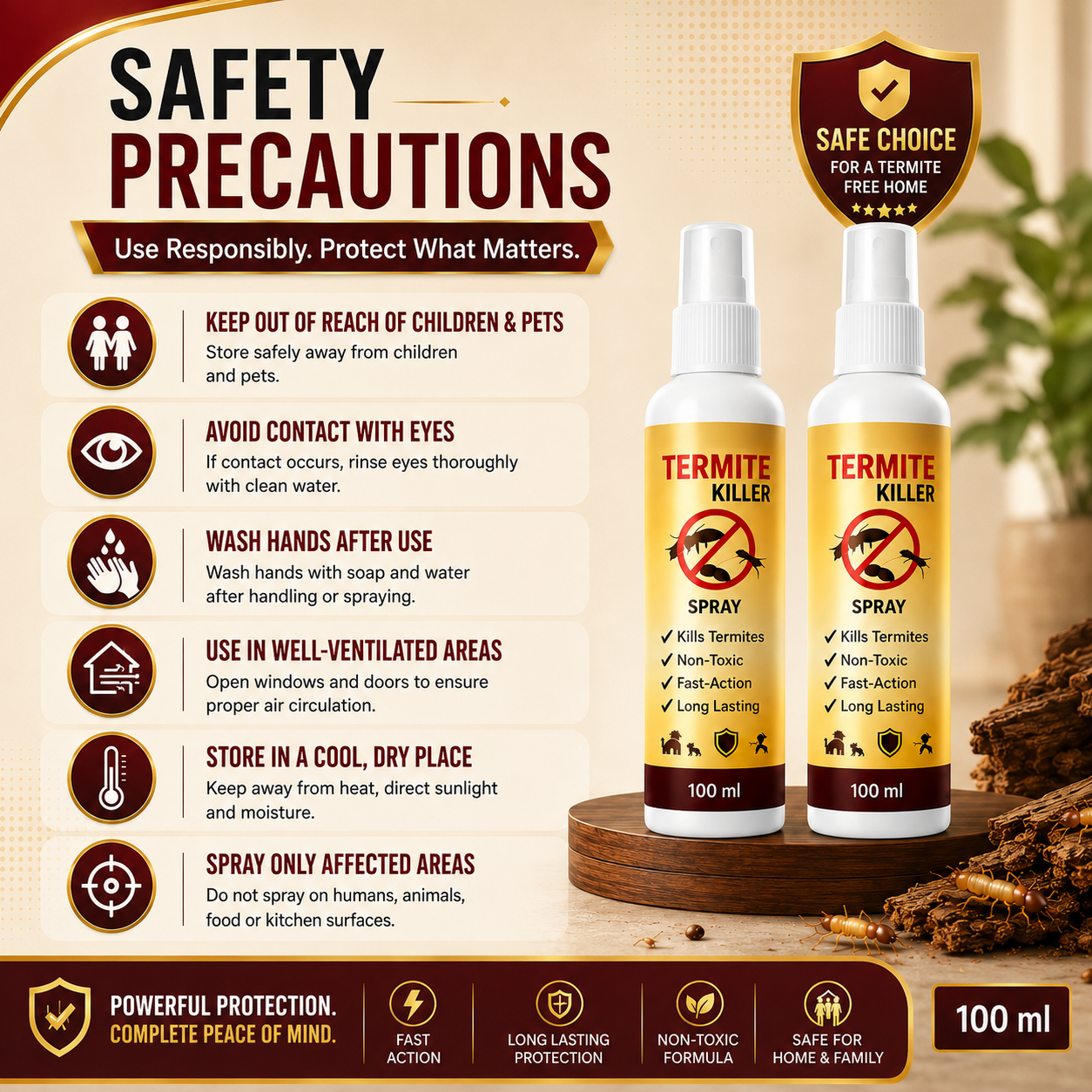 Termite Repellent Spray – Powerful Protection Against Termites (Buy 1 Get 1 Free)