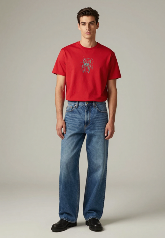 Spider Shadow Oversized Red T-shirt