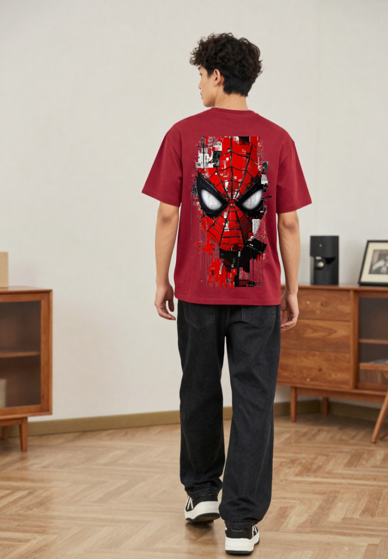 Spider Shadow Oversized Red T-shirt