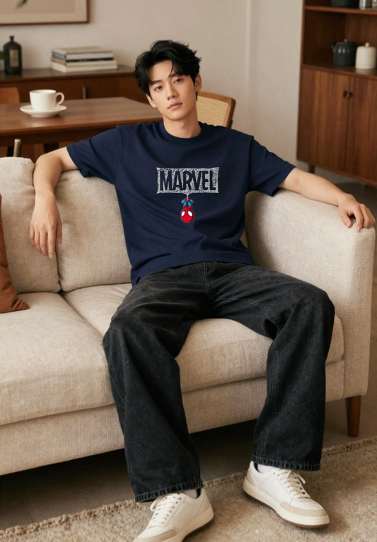 Marvel Oversized Navy-Blue classic T-Shirt