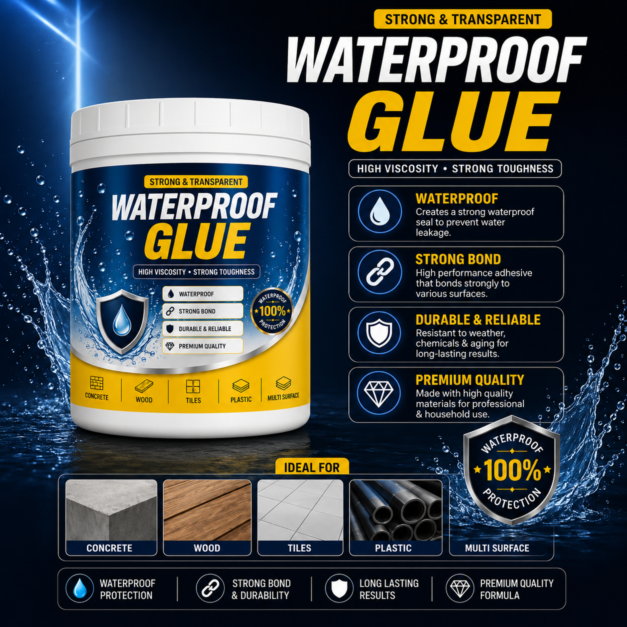 Transparent Waterproof Glue Sealant ( buy 1 Get 1 Free )