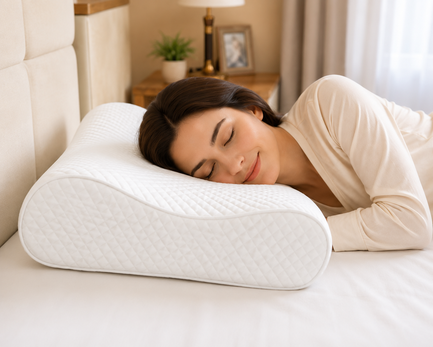 Memory Foam Solid Orthopaedic  Pillow White