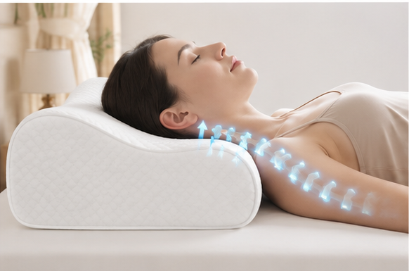 Memory Foam Solid Orthopaedic  Pillow White