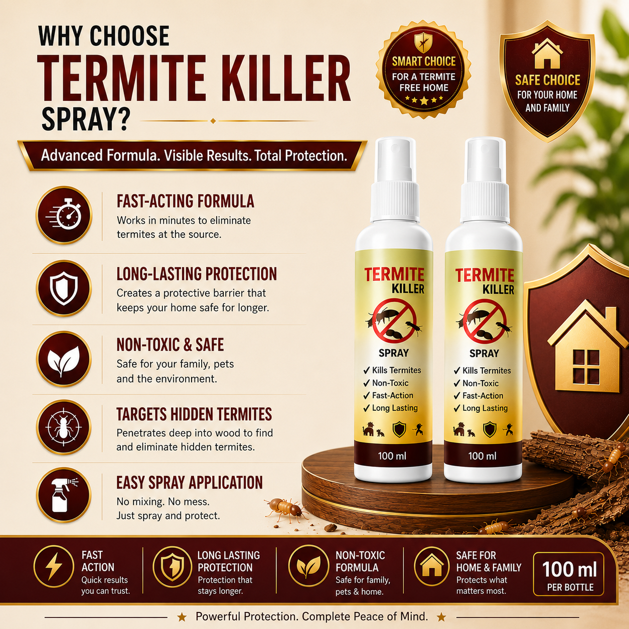 Termite Repellent Spray – Powerful Protection Against Termites (Buy 1 Get 1 Free)