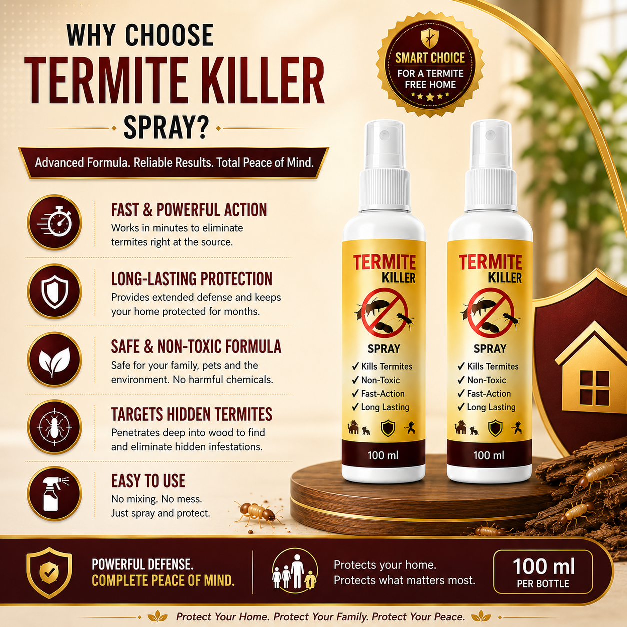 Termite Repellent Spray – Powerful Protection Against Termites (Buy 1 Get 1 Free)